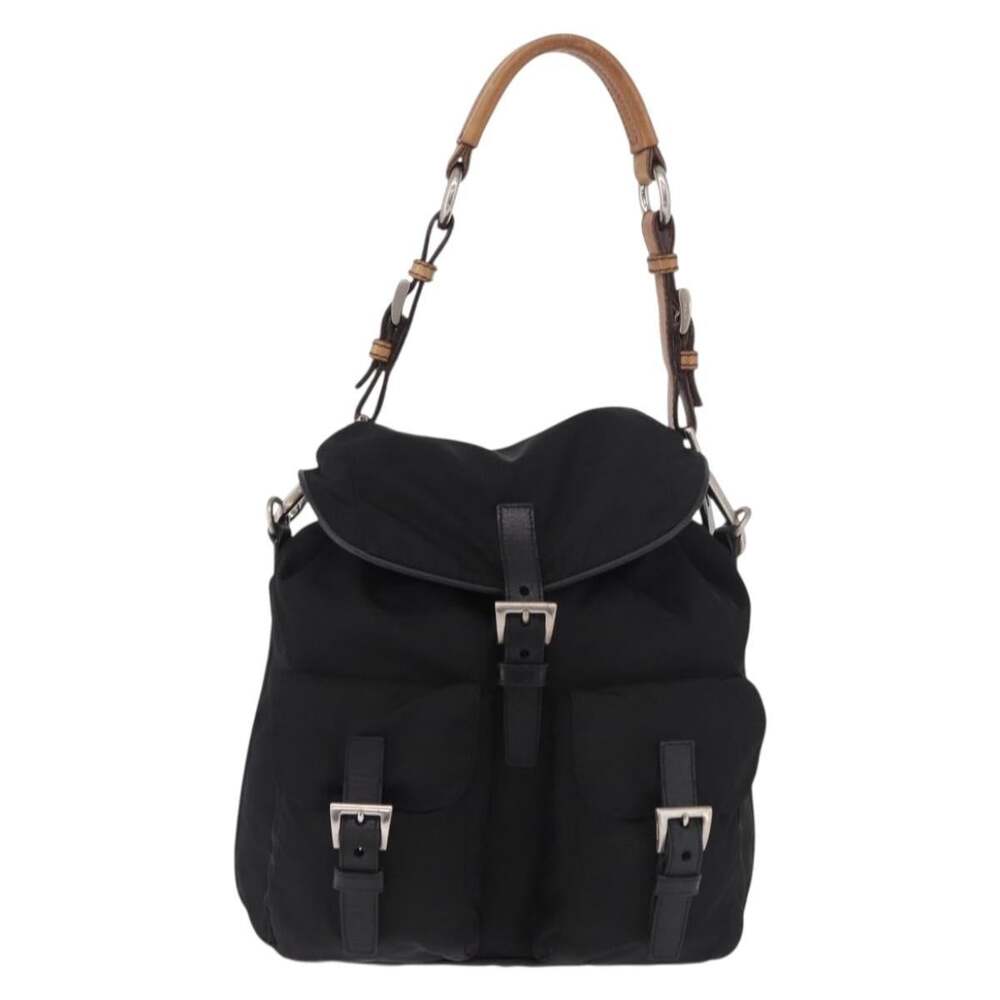 Prada Nylon Galleria Shoulder Bag Black
